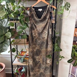 Animal Print Sleeveless Maxi Dress